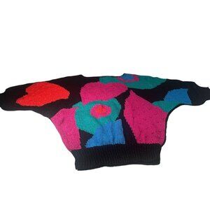 Nannell Sweater Womens Vintage 90s Full House Pullover Hand Knit Wool Blend